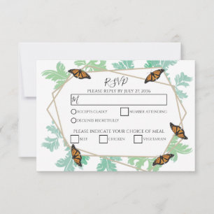 Elegant Monarch Butterfly-Bröllop OSA Kort