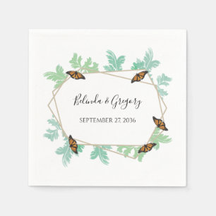 Elegant Monarch Butterfly Bröllop Pappersservett