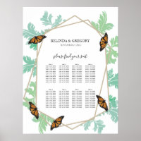 Elegant Monarch Butterfly Bröllop-sätesdiagram