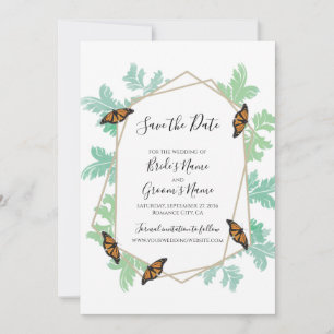 Elegant Monarch Butterfly Bröllop spara datum Datumet