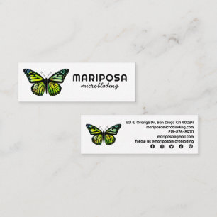 Elegant Monarch Butterfly Esthetician Beauty Salon Mini Visitkort