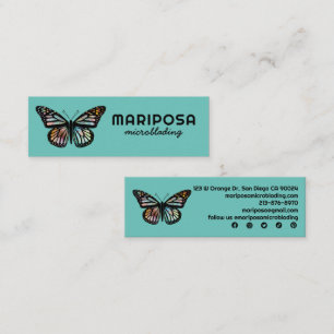 Elegant Monarch Butterfly Esthetician Beauty Salon Mini Visitkort