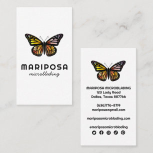Elegant Monarch Butterfly Esthetician Beauty Salon Visitkort