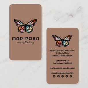 Elegant Monarch Butterfly Esthetician Beauty Salon Visitkort