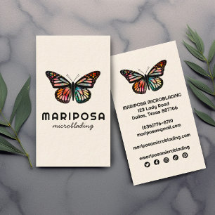 Elegant Monarch Butterfly Esthetician Beauty Salon Visitkort