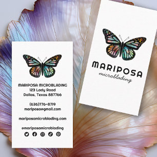 Elegant Monarch Butterfly Esthetician Beauty Salon Visitkort
