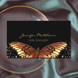 Elegant Monarch Butterfly Glitter Visitkort