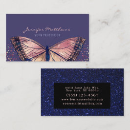 Elegant Monarch Butterfly Glitter Visitkort