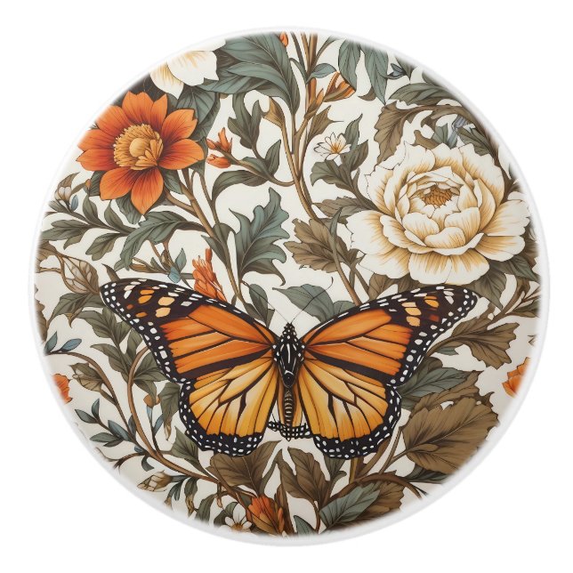 Elegant Monarch Butterfly William Morris Inspired Knopp (Framsidan)