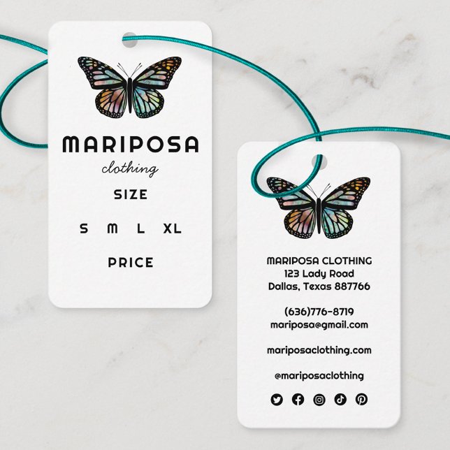 Elegant Monark Fjäril ANPASSAT Pris Märke Visitkort (Elegant Monarch Butterfly CUSTOM Price Size Hang Tag
)