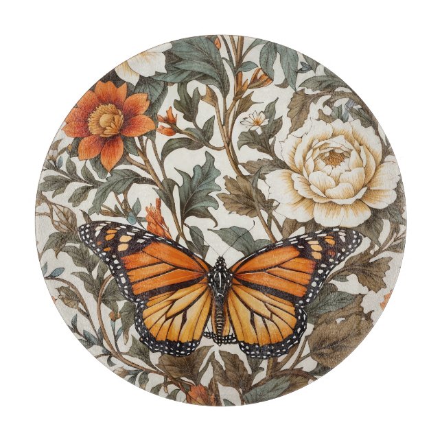 Elegant Monark Fjäril William Morris Inspirerad  (Framsidan)