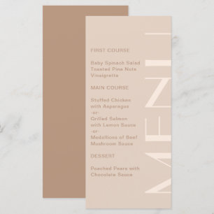 Elegant Monochromatic Big Type Bröllop Meny