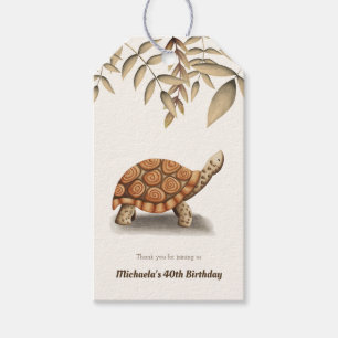 Elegant Monochromatic Giant Tortoise Tack Presentetikett