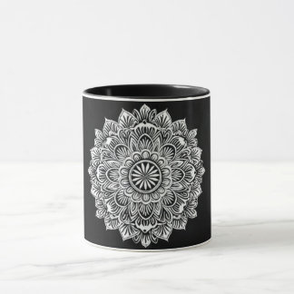 Elegant Monochromatic Mandala Mugg