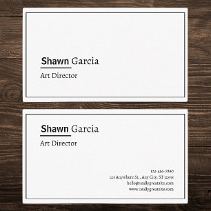 Elegant Monochrome Art Director Visitkort