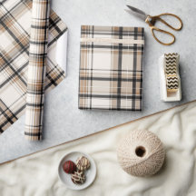 Elegant Monochrome Plaid Holiday