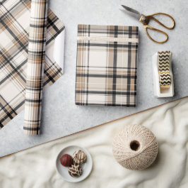 Elegant Monochrome Plaid Holiday Presentpapper