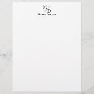 Elegant Monogram 2 Initial Professionell Formell Brevhuvud