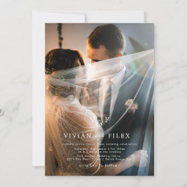 Elegant Monogram 2 - minimalistiskt Bröllop Inbjudningar