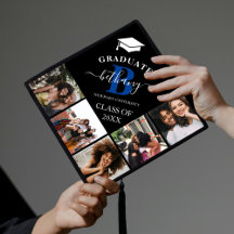 Elegant Monogram 5 Photo Studentmössa Topper