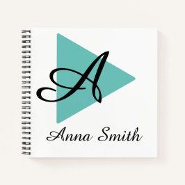 Elegant Monogram Abtract Teal Journal