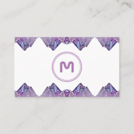 Elegant monogram ametyst 2-tonsviolett gems buss visitkort