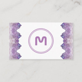 Elegant monogram ametyst 2-tonsviolett gems buss visitkort