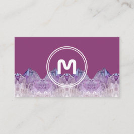 Elegant monogram ametyst 2-tonsviolett gems visitkort
