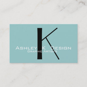 Elegant Monogram Aqua Anpassade Affärskort Visitkort