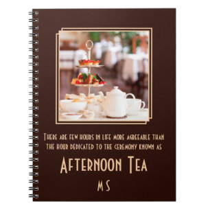 Elegant monogram art deco eftermiddagsfoto anteckningsbok