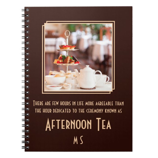 Elegant monogram art deco eftermiddagsfoto anteckningsbok (Framsidan)