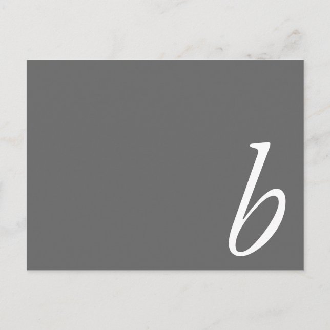 Elegant Monogram B svartvitt kort (Framsida)