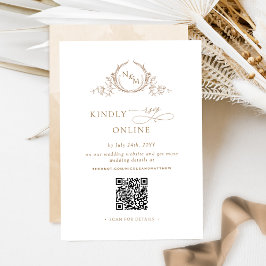 Elegant Monogram Beige Cream OSA Online QR-kod Tilläggskort
