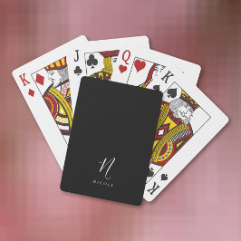 Elegant Monogram Black and White Casinokort