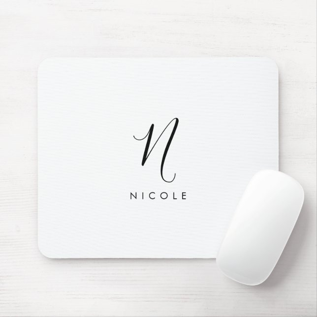 Elegant Monogram Black and White Musmatta (Med mus)
