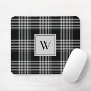 Elegant Monogram Black and White Play Mönster Musmatta