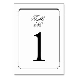 Elegant Monogram Black and White Script Bordsnummer