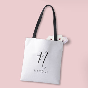 Elegant Monogram Black and White Tygkasse