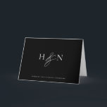 Elegant Monogram Black Bröllop Tack Kort<br><div class="desc">Tack för ditt kort,  elegant bröllop monogram.. Det här bröllop-monogramkortet har elegant-skriptampersand och klassisk typografi. Anpassa genom att lägga till ditt eget monogram och annan information. Detta minimalistiska monogram bröllop-tack kommer också att bli perfekt som ett pars kontorsställe.</div>