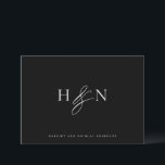 Elegant Monogram Black Bröllop Tack Kort<br><div class="desc">Tack för ditt kort,  elegant bröllop monogram.. Det här bröllop-monogramkortet har elegant-skriptampersand och klassisk typografi. Anpassa genom att lägga till ditt eget monogram och annan information. Detta minimalistiska monogram bröllop-tack kommer också att bli perfekt som ett pars kontorsställe.</div>