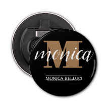 Elegant Monogram Black Gold Script minimal