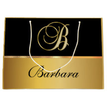 Elegant Monogram Black Guld Elegant Namn