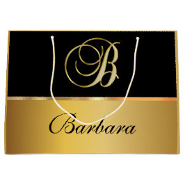 Elegant Monogram Black Guld Elegant Namn