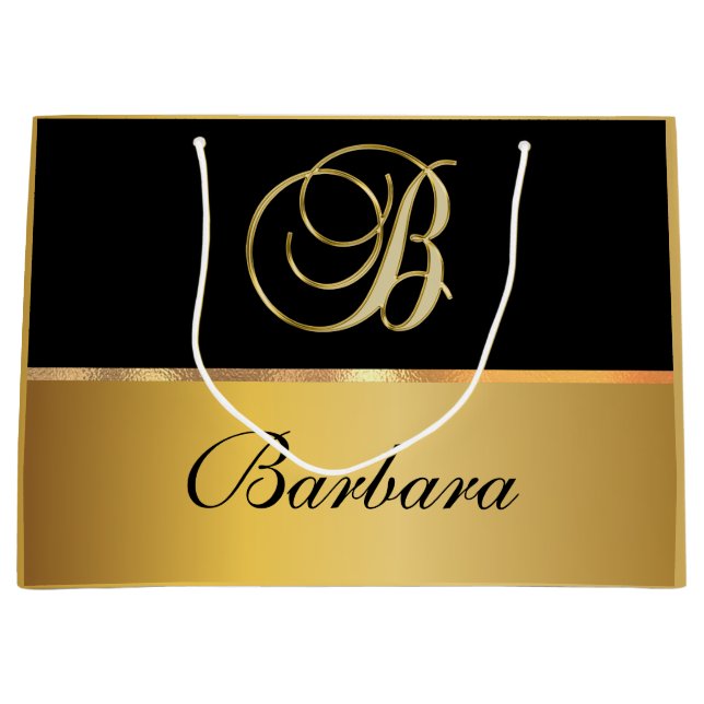 Elegant Monogram Black Guld Elegant Namn (Framsidan)