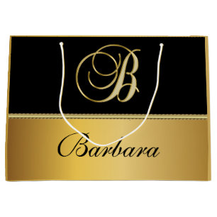 Elegant Monogram Black Guld Elegant Namn