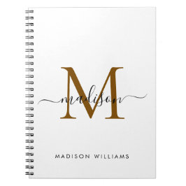 Elegant Monogram Black Guld Script Office School Anteckningsbok