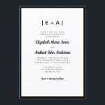Elegant Monogram Black Modern Bold Bröllop Inbjudningar<br><div class="desc">Elegant Modern modig inbjudan till svart monogram-fotobröllop med fetstil</div>