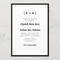Elegant Monogram Black Modern Bold Bröllop