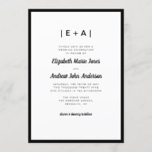 Elegant Monogram Black Modern Bold Bröllop