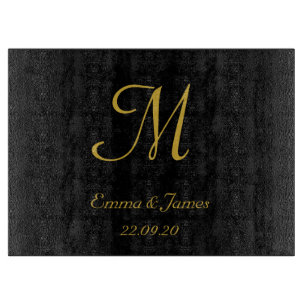 Elegant Monogram Black och Guld Initial Namn